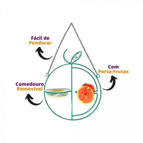 Alimentador Livre Birds Wire Fruit LC137 - Verde