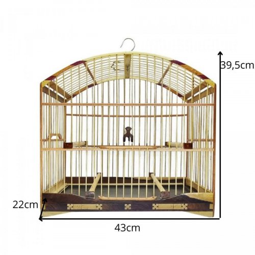 Gaiola Passeio Bambu Pixarro Machetada em Madeira