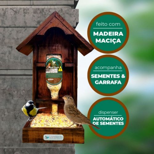 Alimentador Automático Livre Birds Wood House SL3728