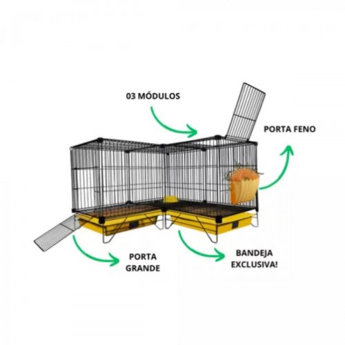 Gaiola Para Coelho E Semelhantes Tres Módulos