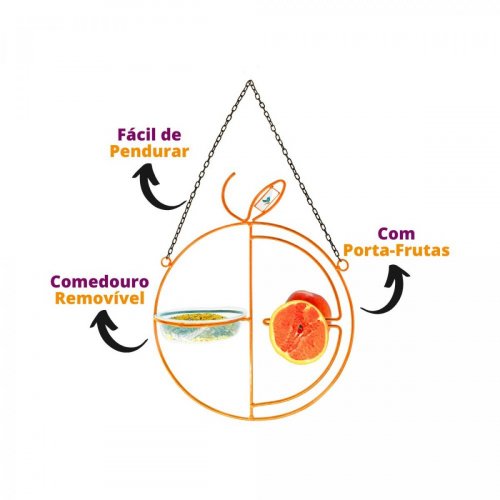 Alimentador Livre Birds Wire Fruit LC137 - Laranja