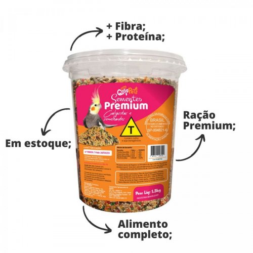 Ração Minha Casa Pets Mix Calopsita 1,3kg