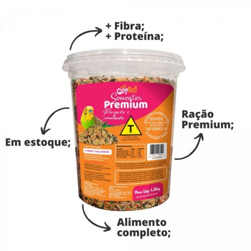 Ração Minha Casa Pets Mix Periquito 1,3kg