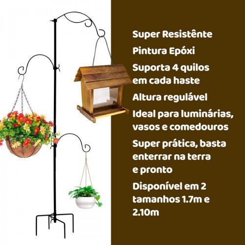 Suporte para Jardim Pedestal Livre Birds Wire Floral