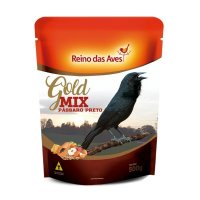 Ração Reino das Aves Pássaro Preto Gold Mix 500g