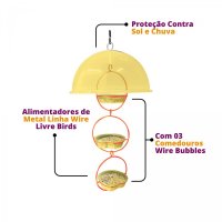 Alimentador Livre Birds Wire Domo Bubbles LC1510 - Amarelo