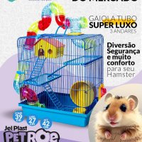 Gaiola Tubo Super Luxo 3 Andares JelPlast