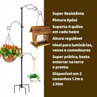 Suporte para Jardim Pedestal Livre Birds Wire Floral